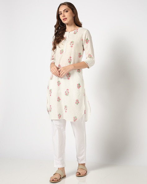 Women Floral Print Straight Kurta