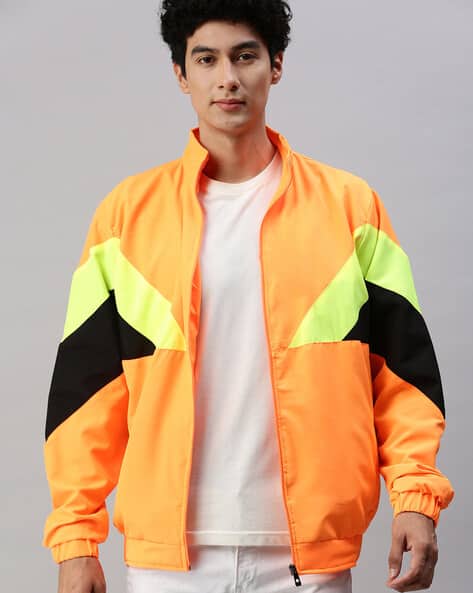 Bomber Jacket Yellow Orange Jacket Buy Louis Philippe Yellow