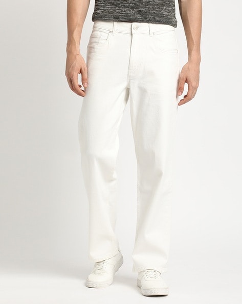 Men Straight Jeans with Insert Pockets