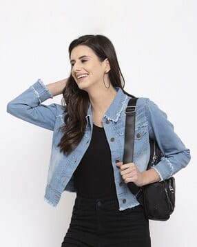Denim Jacket with Flap Pockets-image-39