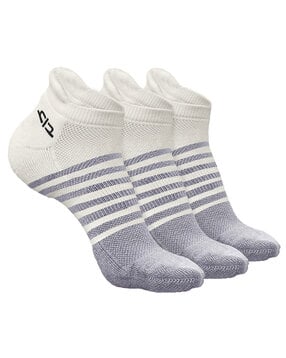 Set of 3 Striped Ankle-Length Socks