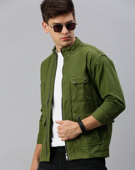 Buy VOXATI Zip-Front Jacket with Flap Pockets Online | Ajio.com