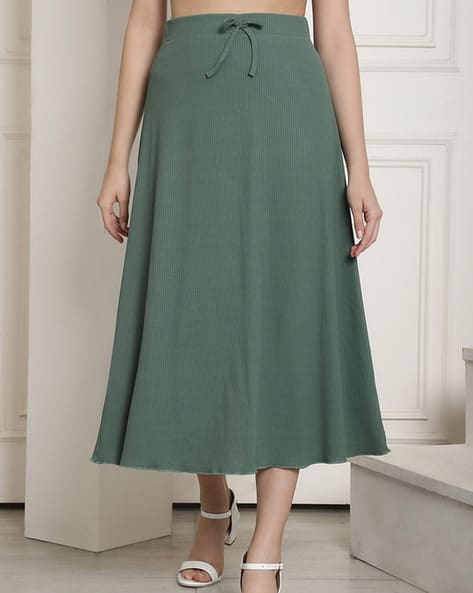 Women Ribbed A-Line Skirt