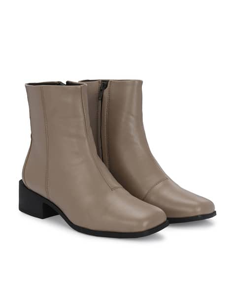 Taupe Ankle Boot Taupe Booties Low Heel Plus Size Taupe Block Heel