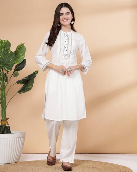 Buy White Kurta Suit Sets for Women by RINAAZ Online | Ajio.com