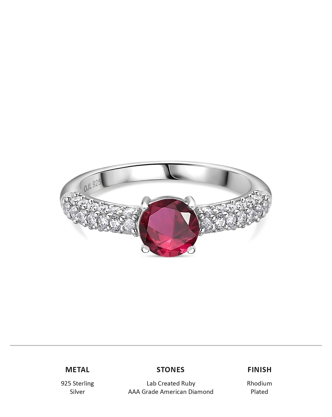 Size 7 ruby and diamonds silver ring offers