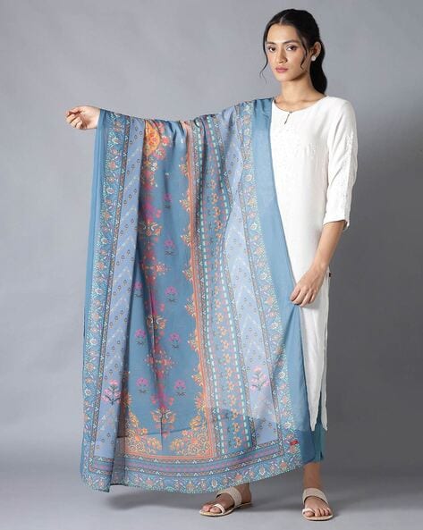 Women Floral Print Dupatta Price in India