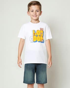 pepe jeans Boys Trix Printed Regular Fit Crew-Neck T-Shirt-picture-42