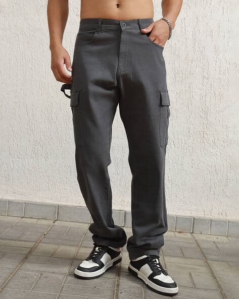 Men Flat-Front Cargo Pants