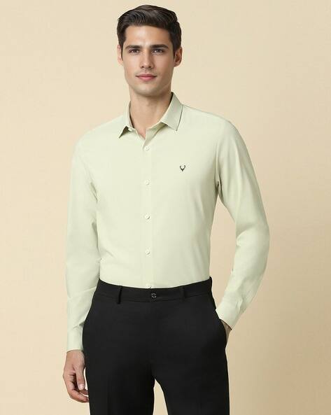ALLEN SOLLY Men Slim Fit Shirt with Logo Embroidery