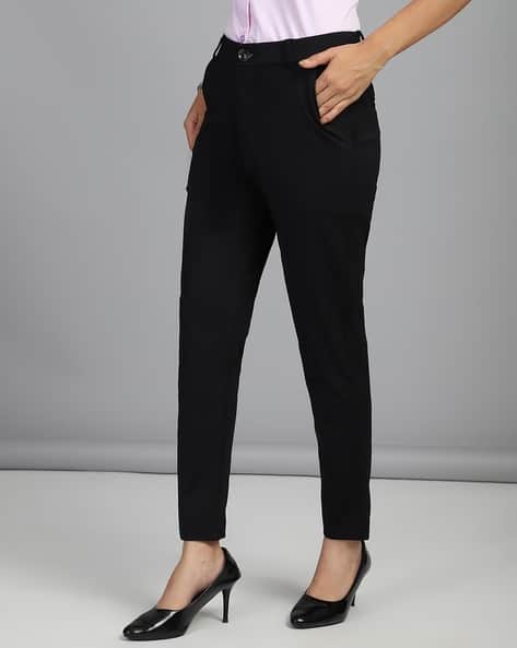 Price History of FITHUB Women Flat-Front Slim Fit Trousers For