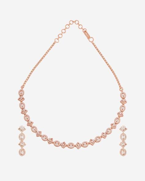 Crystal Necklace Rose Gold Costume Jewellery Necklace Women