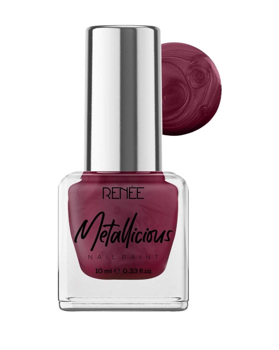 Renee Cosmetics Metallicious Nail Paint - Cosmic Maroon (Maroon)