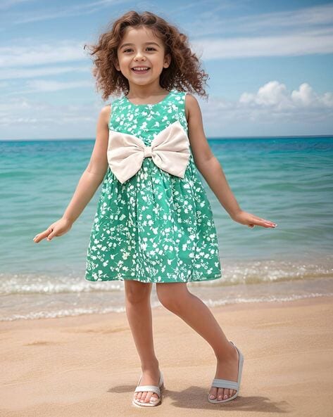 Buy Green Dresses Frocks for Girls by A.T.U.N All Things Uber Nice Online Ajio