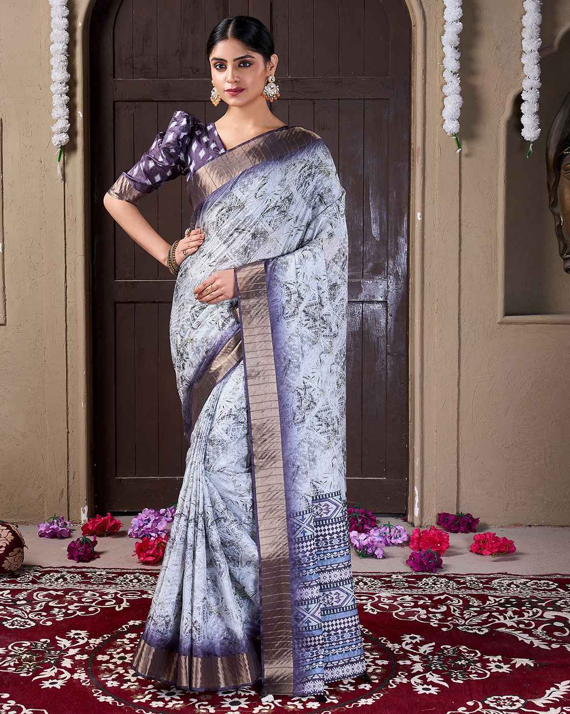 Fashionfricks Women Printed Silk Saree For Women (Multi, OS)