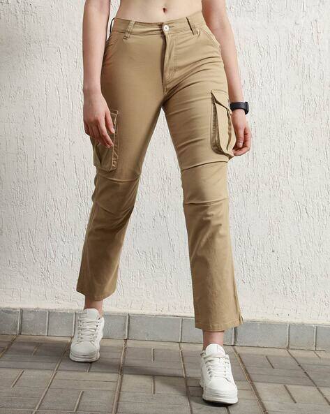 Buy Khaki Trousers Pants for Women by HUBBERHOLME Online
