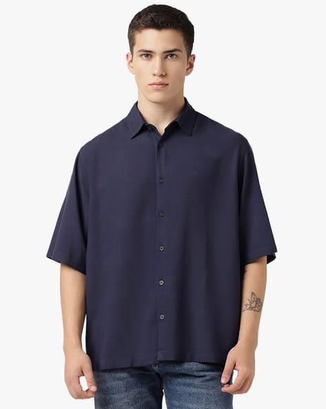 ARMANI EXCHANGE Armani Waffle Cotton Twill Shirt