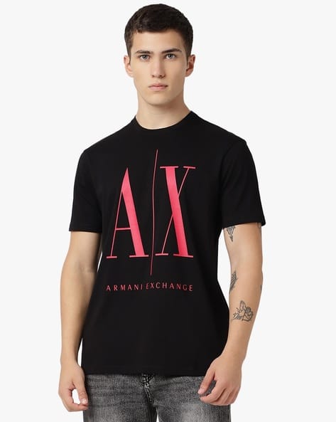 Mens Tshirt Black And Red Armani Exchange Shirt Armani Clothes