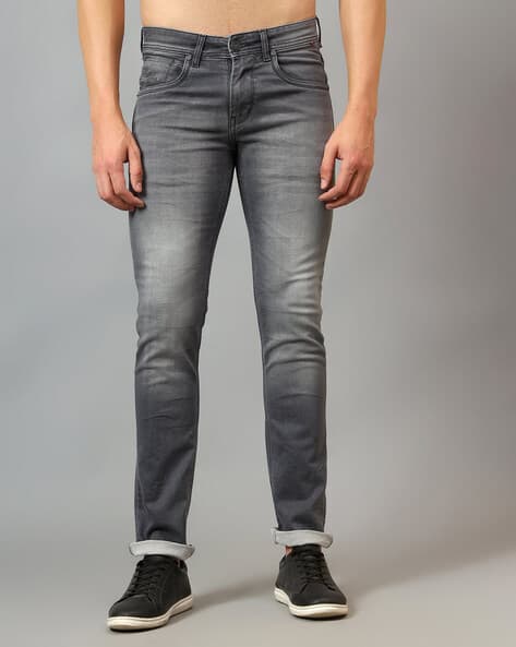 Men Mid-Wash Slim Fit Jeans