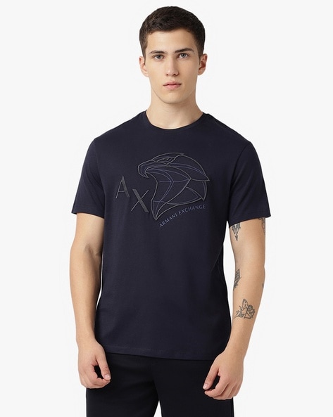 Men Eagle Crew-Neck Regular Fit T-Shirt