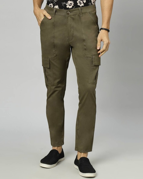 Slim Fit Flat-Front Cargo Pants