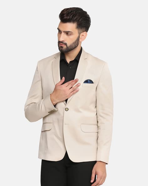 Men Relaxed Fit Blazer Trousers Set