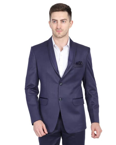 Men Relaxed Fit Blazer Trousers Set