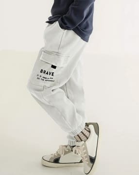 jump cuts Typographic Print Joggers with Elasticated Waist-picture-23