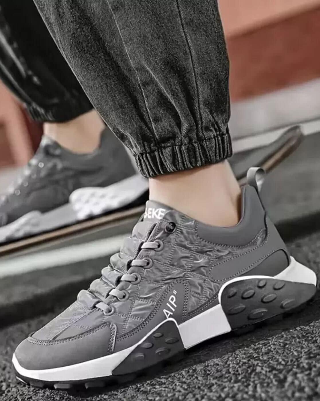 Mens gray sneakers online