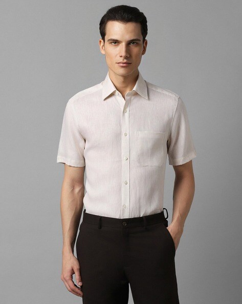 Louis philippe white linen shirts best sale