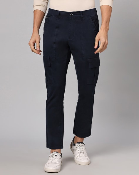 Slim Fit Flat-Front Cargo Pants