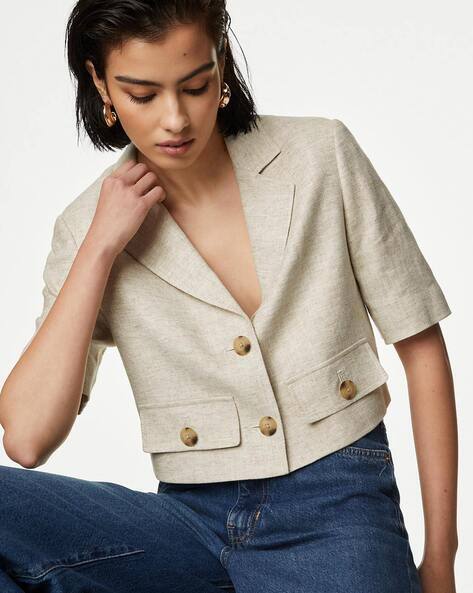 Buy Beige Blazers Waistcoats for Women by Marks Spencer Online