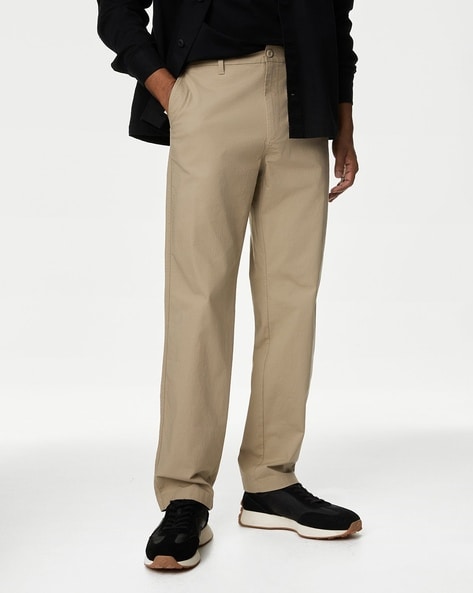 Regular Fit Ripstop Textured Stretch Chinos