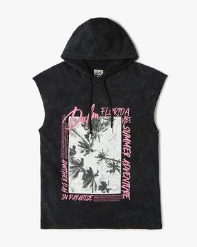 Boys Graphic Print Regular Fit Hooded Jacket-image-5