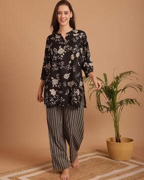 indreams Women Floral Print Top & Palazzos Set-picture-10