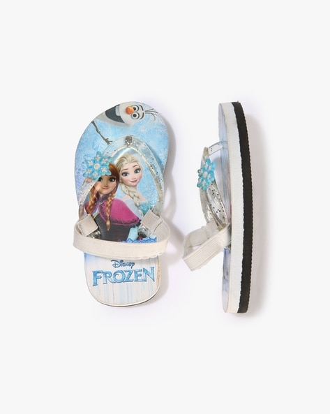 Disney Girls Frozen Print Thong-Strap Sandals