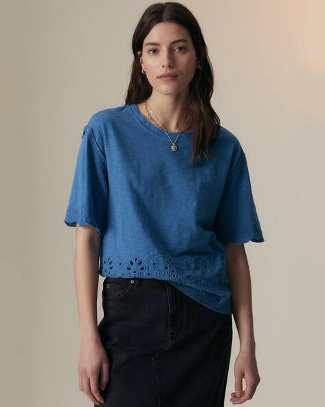 Marks & Spencer Women Schiffli Embroidered Regular Fit Top