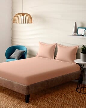 portico 152 TC Double Size Bedsheet with 2 Pillow Covers-picture-32