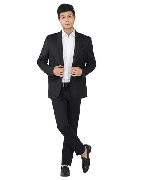 Men Relaxed Fit Blazer Trousers Set