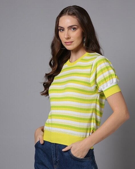 Levis Women Striped Round-Neck Top