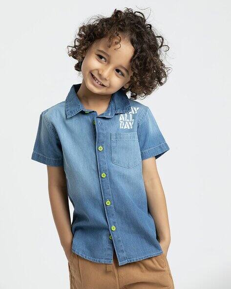 Boys Mid-Wash Regular Fit Shirt