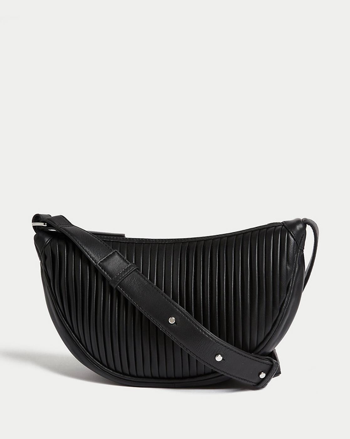 Women Leather Pleated Shoulder Bag