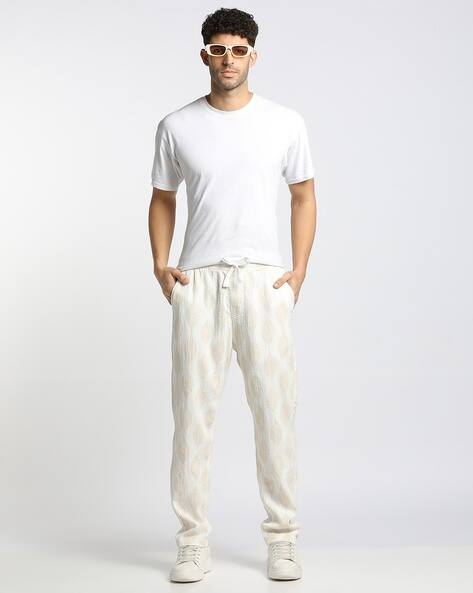 Altheory by AZORTE Relaxed Fit Textured Printed Joggers