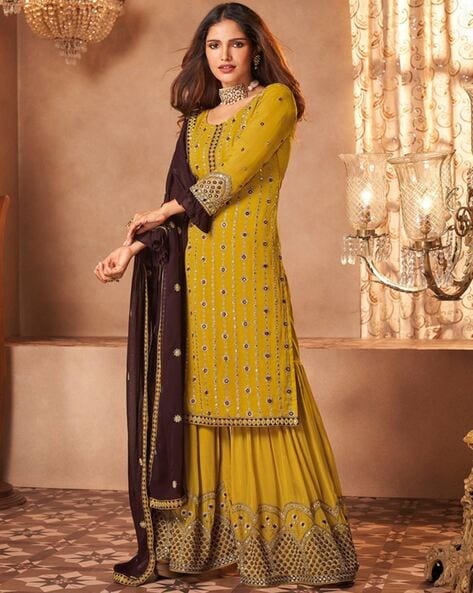 Women Embellished 3-Piece Unstitched Dress Material Price in India