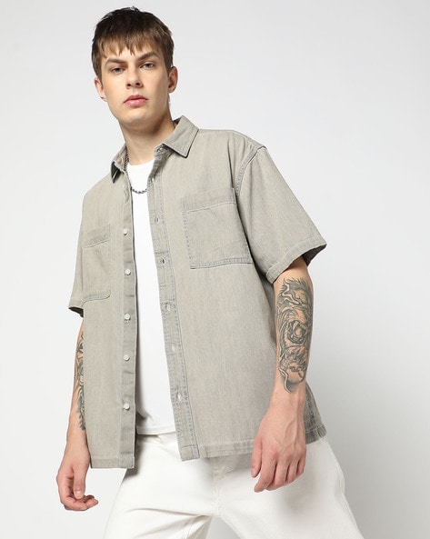 Men Oversized Fit Shacket