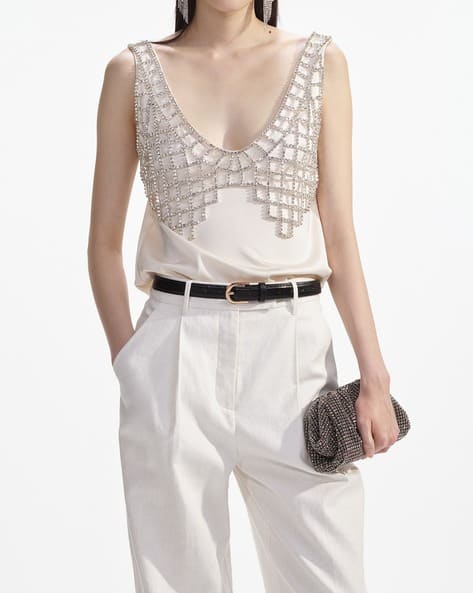 white satin bralette top