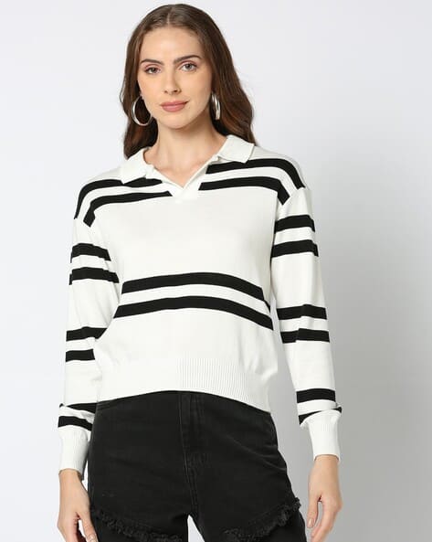 Women Striped Cotton Pullover