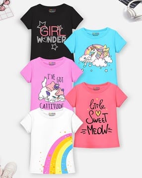 Pack of 5 Graphic Print T-Shirts