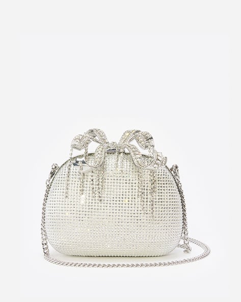 Buy Off White Clutches Wristlets for Women by Self Portrait - Main Image