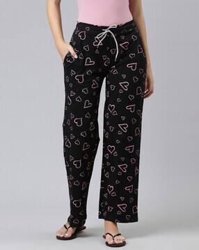 kryptic Women Heart Print Pyjamas with Elasticated Waist-picture-28